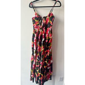 976. Karina Grimaldi Women's XS Abstract Print Sleeveless Midi Dress